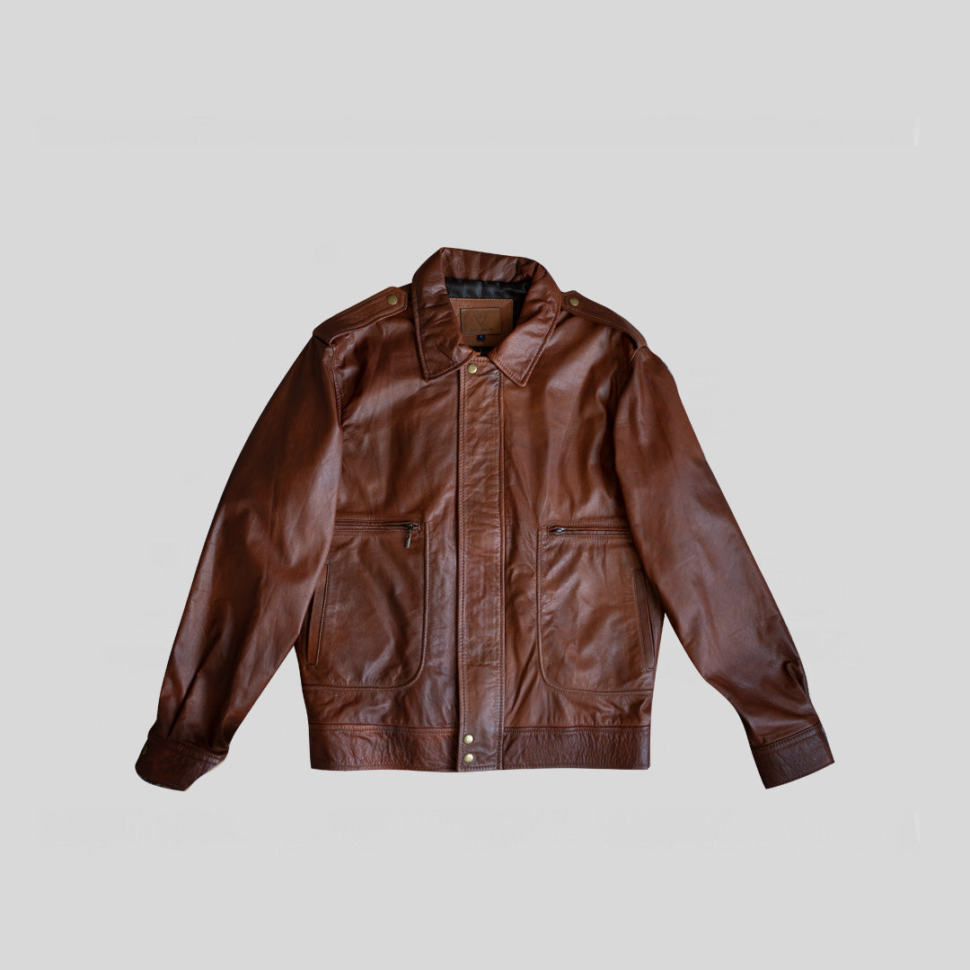 100% Leather Oversized Bomber Jacket