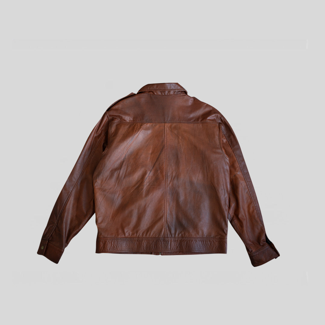 100% Leather Oversized Bomber Jacket